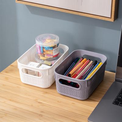 Plastic storage basket